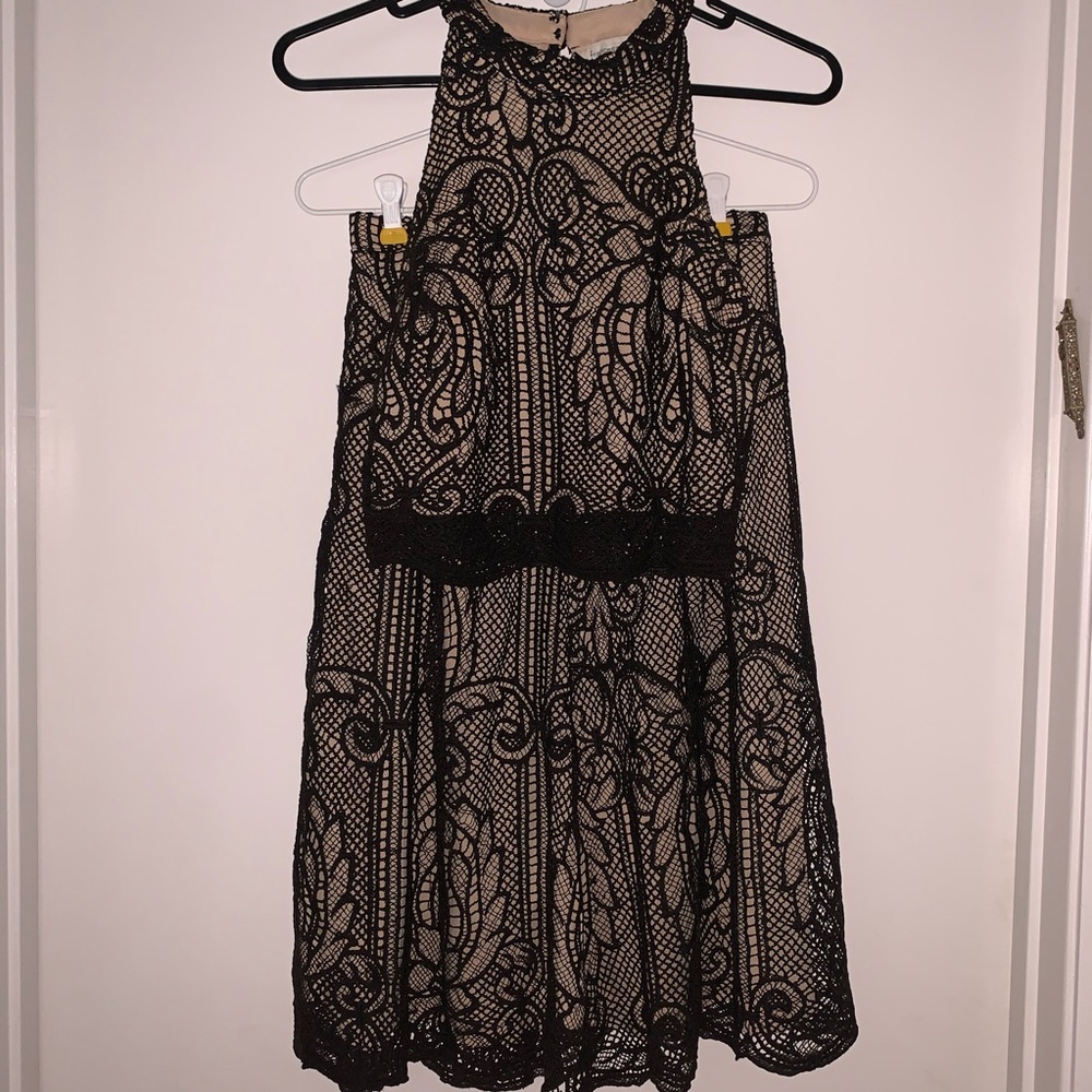 Black and Tan crop top tank and skirt